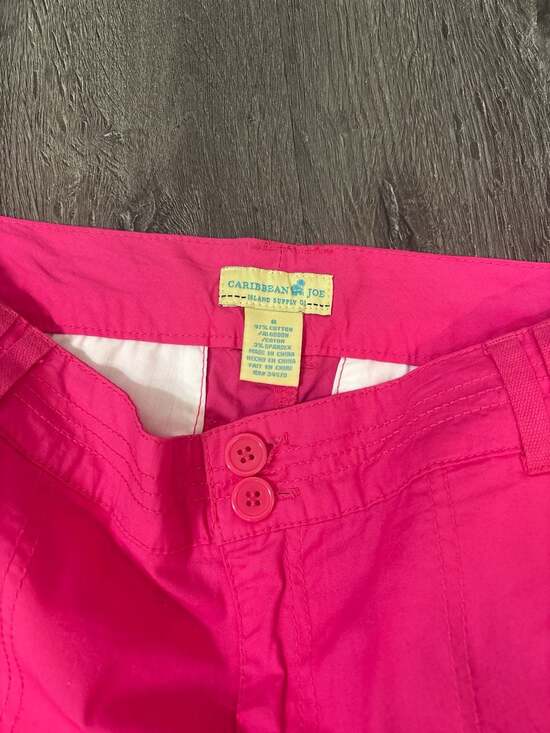 Caribbean Joe Women's Hot Pink Cargo Style Bermuda Shorts Size 8 - Picture 2 of 11